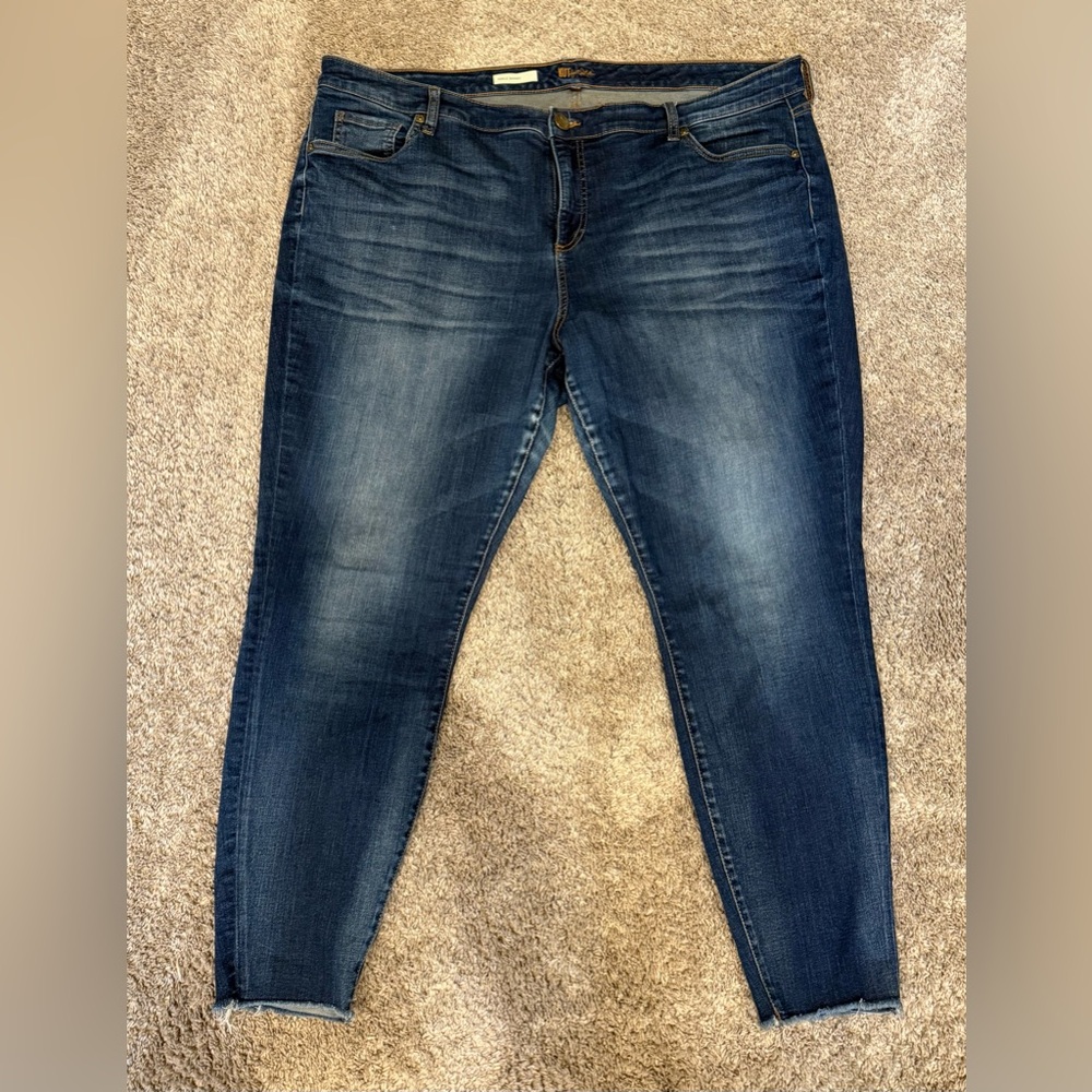 Kut from the Kloth Blue Skinny Jeans with Stretch ankle 22w plus size
